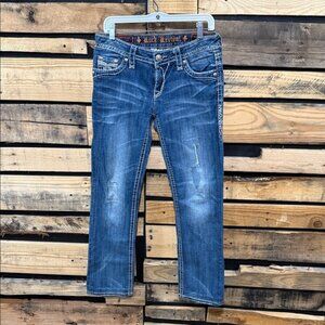 Rock Revival Women’s Embellished‎ Low Rise Zoey Straight Jeans Size 29